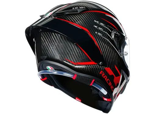                                      קסדת AGV דגם PISTA GPRR צבע PERFORMANCE CARBON אדום - תקן E2206                                 