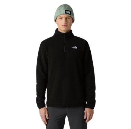 חולצת מיקרופליז גברים GLACIER 100 1/4 ZIP Black 