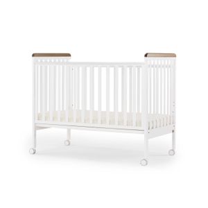 מיטת תינוק ג’וי לבן + אגוז רהיטי סגל