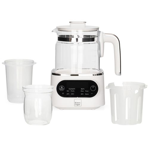 קומקום זכוכית שומר חום Kinsey Logan - עם בקר שליטה דיגיטלי (1.2 ליטר)