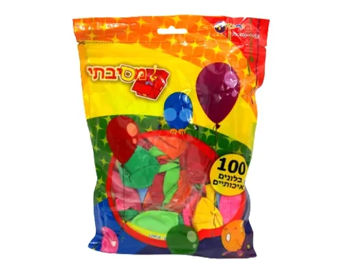 חבילת בלונים צבעוניים - 100 יח'