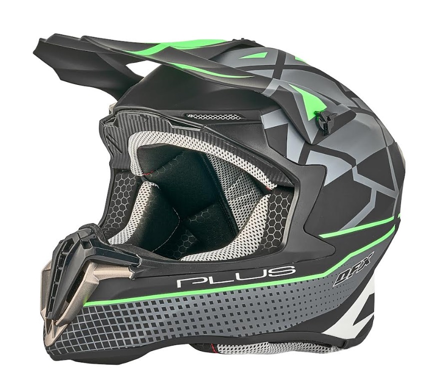 קסדת שטח ירוק אפור שחור עם מעטפת ABS תרמופלסטי - DFX MX807
