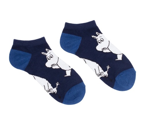 MOOMIN- גרבי רטרו מומין לגברים אורך קרסול - מומין כחול כהה 40-45