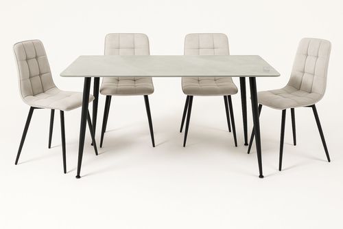 סט שולחן אוכל מקרמיקה + כסאות