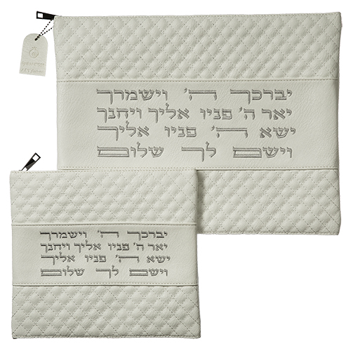 סט טלית תפילין דמוי עור "יברכך" מהודר
