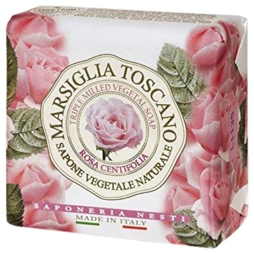 סבון טבעי עם תמציות צמחים 200 גרם | Marsiglia toscano Rosa Centifolia
