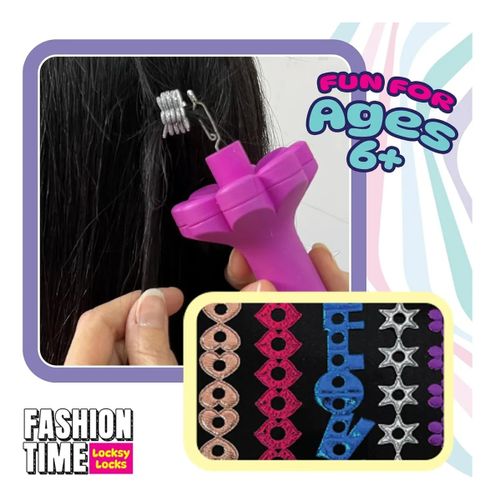 ערכת קישוט ועיצוב שיער לוקסי לוק Fashion Time עם מכשיר שזירה סרטים מנצנצים