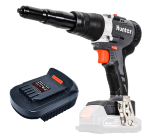 אקדח ניטים נטען 18V Brushless HUNTER + מתאם לסוללה מקיטה - גוף בלבד