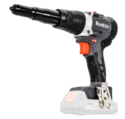אקדח ניטים נטען 18V Brushless HUNTER + מתאם לסוללה דיוולט - גוף בלבד