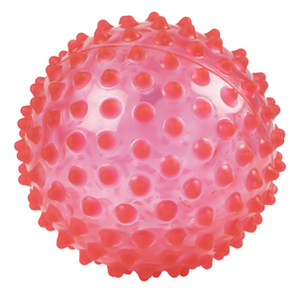 כדור תחושות/עיסוי ענק אטום ורך עם זיזים בגודל 18 ס"מ - ורוד שקוף