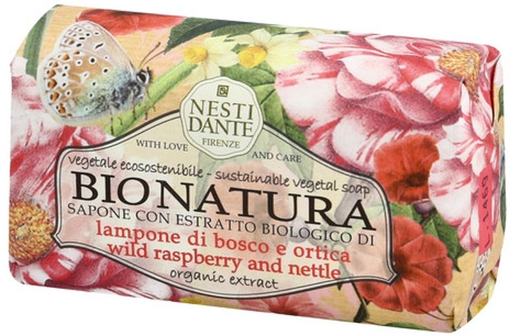סבון מוצק טבעי מסדרת ביונאטורה 250 גרם | BIONATURA wild raspberry and nettle