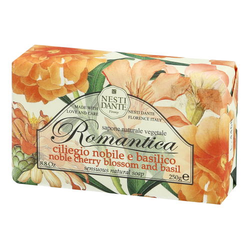 סבון מוצק Romantica פריחת דובדבן ובזיל 250 גרם | Romantica noble cherry blossom and basil