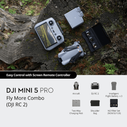 יבואן רשמי | רחפן מיני עם שלט חכם DJI Mini 5 Pro Fly More Combo Plusברפאלי - refali.co.il