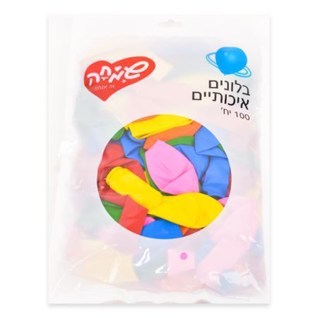 שקית 100בלונים פסטל-מעורב צבעים