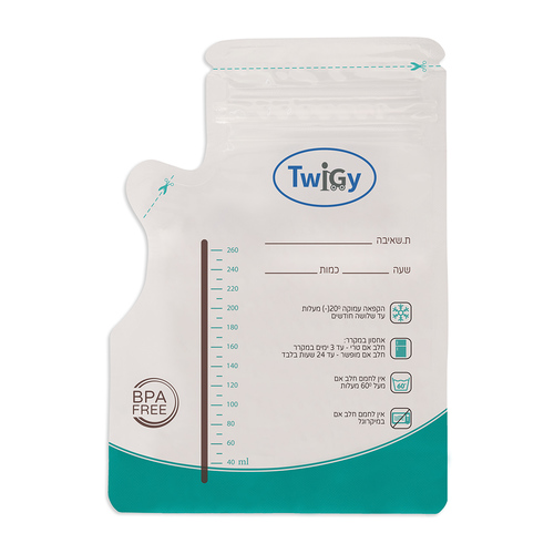 30 שקיות אחסון חלב אם טוויגי מילקי וואי – Breastmilk Bags Twigy Milky Way