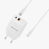 מטען קיר מהיר SILVER LINE C TO LIGHTNING PD20W + QC3.0 18W לבן