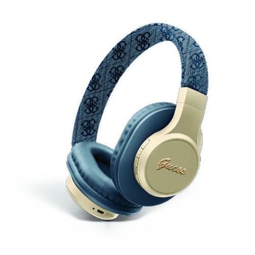 אוזניות קשת אלחוטיות GUESS BT Headset Script & Golg Metal Logo Blue