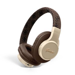 אוזניות קשת אלחוטיות GUESS BT Headset Script & Golg Metal Logo Brown