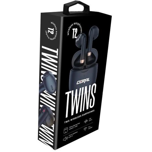 אוזניות אלחוטיות CORAL TWINS T2 TWS BT