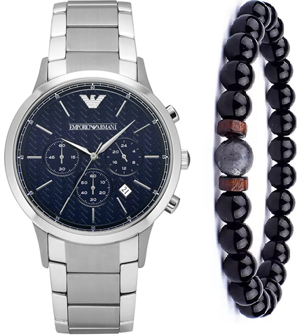 שעון ארמני EMPORIO Armani AR2486 סט צמיד מתנה לגברים