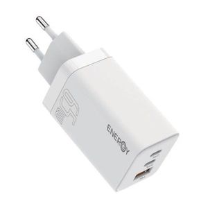 מטען בית ENERGY Premium 2C+1QC PD65W with C to C 1.5M cable לבן