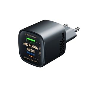 מטען מהיר (ראש) MICRODIA SmartCube GaN 35W שחור