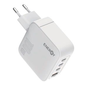 מטען בית ENERGY Premium 3C+1QC PD100W with C to C 1.5M cable לבן