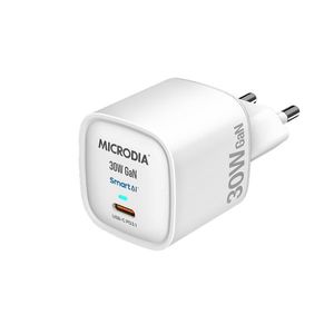 מטען מהיר (ראש) MICRODIA SmartCube GaN 30W לבן