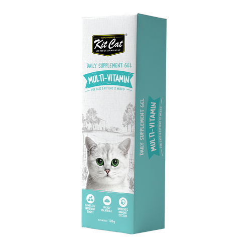 קיט קט ג'ל מולטי ויטמין לחתול 120 גרם Kit Cat