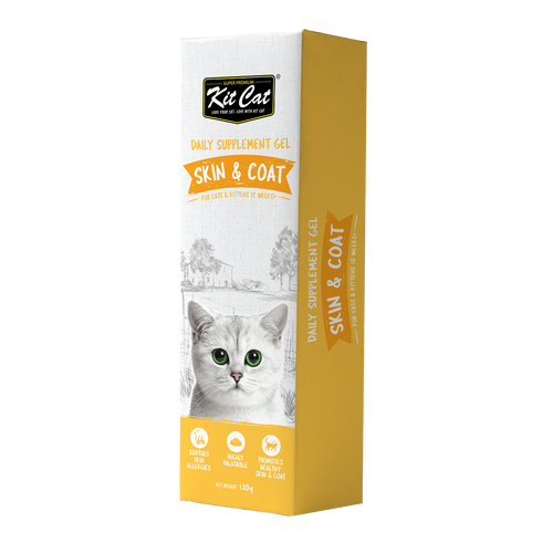 קיט קט ג'ל לעור ולפרווה לחתול 120 גרם Kit Cat