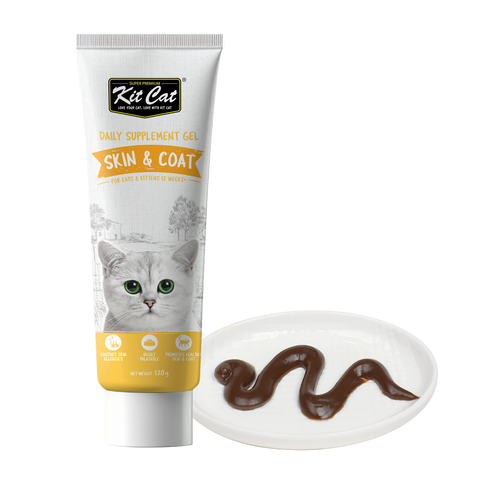 קיט קט ג'ל לעור ולפרווה לחתול 120 גרם Kit Cat