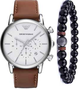 חדש לגברים EMPORIO Armani AR1846 סט צמיד מתנה