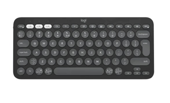 מקלדת אלחוטית  LOGITECH  PEBBLE KEYS 2 K380S-  BT  - צבע גרפיט