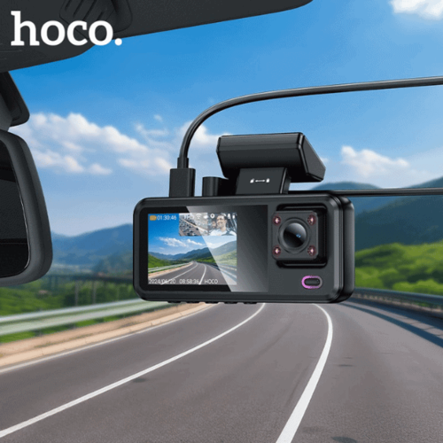 מצלמת דרך לרכב תלת כיוונית HOCO DV15 מסך 2 אינץ הקלטת וידאו ב-3 כיוונים במקביל
