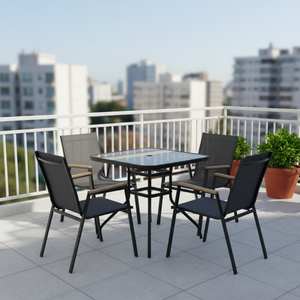 סט פינת אוכל שולחן ולנסיה שקוף+4 כיסאות לימה PLAYA