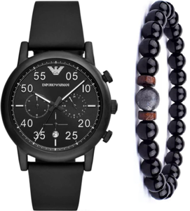 סט צמיד מתנה גברים EMPORIO Armani AR11133 רצועת עור