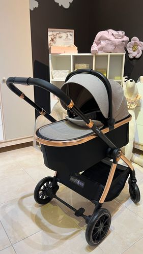 עגלת תינוק משולבת כולל אמבטיה וטיולון דגם Leona צבע בז'