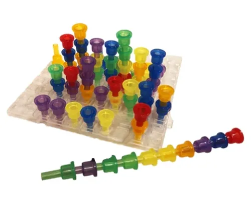 לוח יתדות שקוף עם 60 יתדות שקופים צבעוניים
