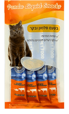  חטיף שלוקים לחתול בקר וסלמון 15 גרם 4 יח | Golden Panda