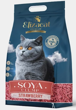 חול סויה מתגבש לחתולים אליזקט תות 7 ליטר - Elizcat Soya clumping Litter 
