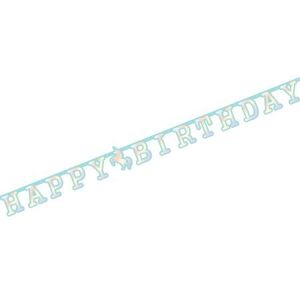 באנר שרשרת אותיות 1.6מ HB בהטבעת זהב-חד קרן פסטל