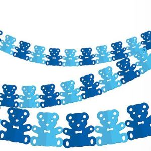 שרשרת נייר כחולה  - דובי
