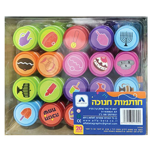 מארז 20 חותמות מיני סמלי חנוכה/א.ב.