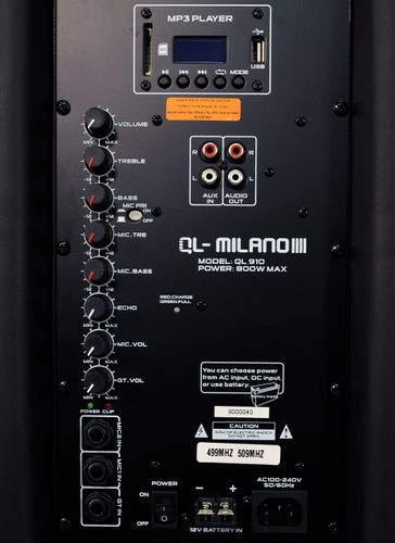 בידורית קריוקי ניידת QL-Milano QL-510 – עוצמה אמיתית של 500W עם איכות סאונד מפתיעה בגודל קומפקטי