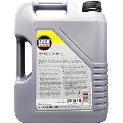 שמן מנוע LIQUI MOLY TOP TEC 4100 5W40 5L