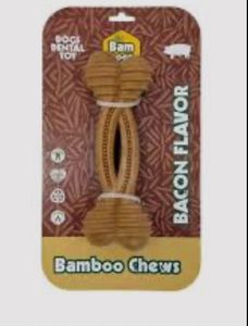 צעצוע לעיסה דנטלי לכלבים – Bamboo Chews Bacon Flavor