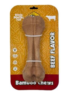  Bamboo Chews Long – עצם לעיסה ארוכה לכלבים בטעם בקר | צעצוע דנטלי עמיד