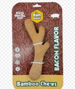 עצם דנטלית בצורת ענף בטעם בייקון – Bamboo Chews