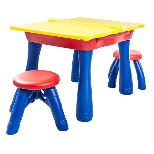 שולחן פעילות יצירה 3 ב-1 - שולחן, לוח מחיק ולוח גיר