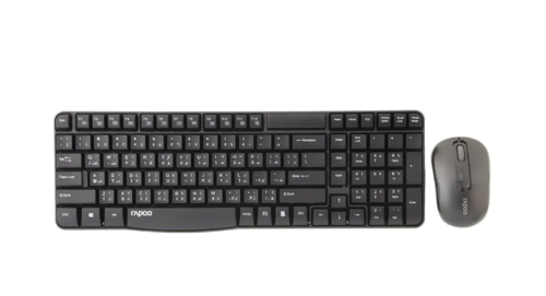 ‏מקלדת ועכבר RAPOO X1800S אנגלית עברית רוסית 